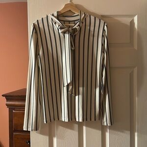 NWT Ann Taylor striped blouse with tie S